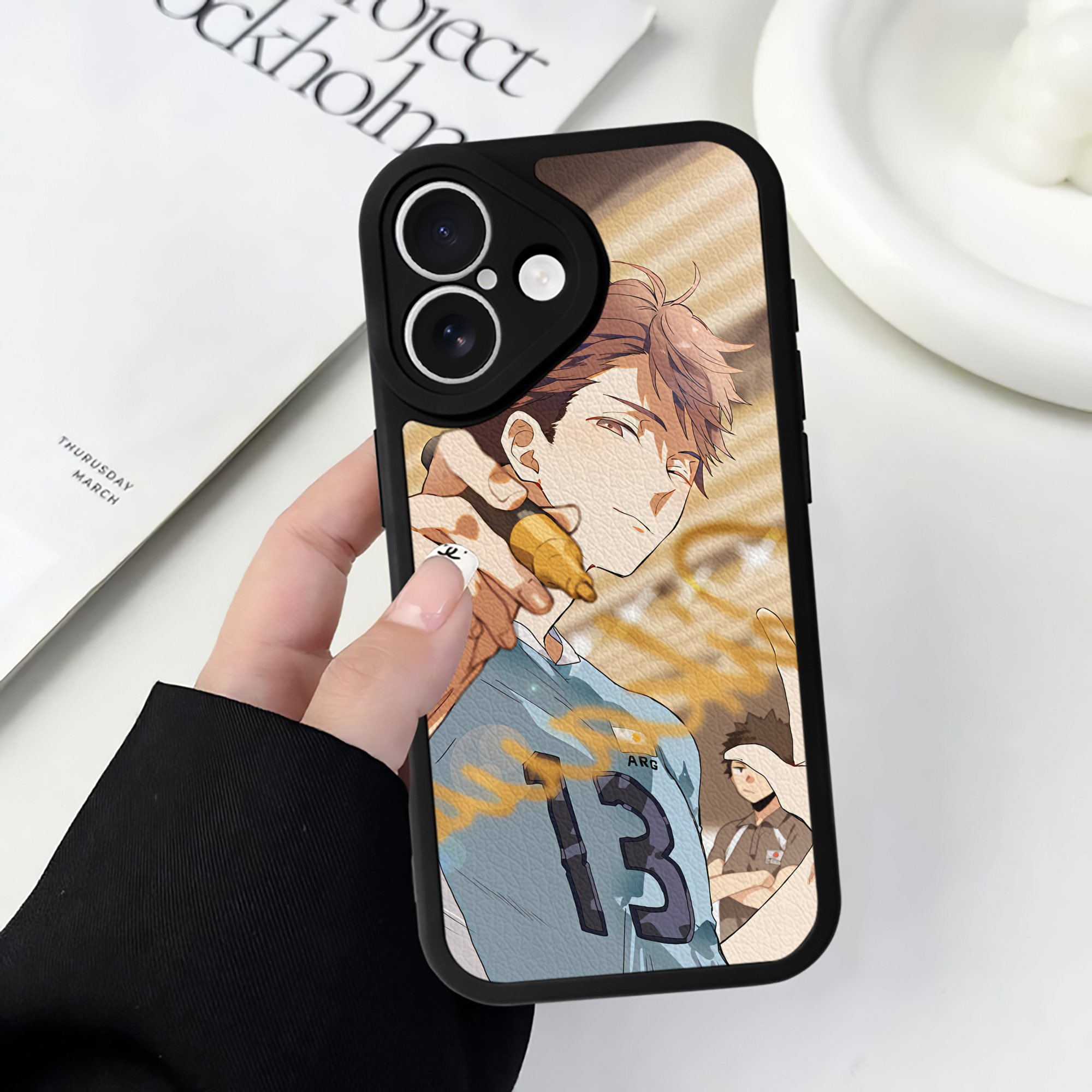 （画像用） ハイキュー!! Haikyu!! 【iPhone 16シリーズ対応】シリコンスマホケース（レザー調） 材質：シリコン